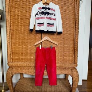 Gymboree White and Red Kids Sweater Set